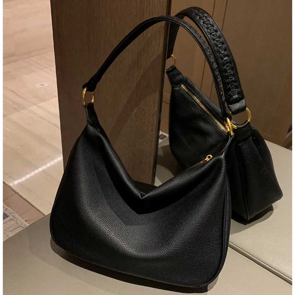 Handle Bag Women Retro Handbag PU Leather Shoulder Totes Underarm Vintage Top Handle Bag Female Small Subaxillary Bags