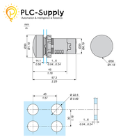 Lampe pilote monolithique LED XB2BVM5LC, jaune ambre, 22 mm, 220 V CA, pour panneau industriel, indicateur de signalisation, unité d'automatisation