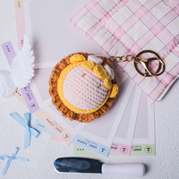 Crochet fait main forme de fleur en peluche porte-clés ornement personnalisé couture et tissage peluche jouet décor cadeau