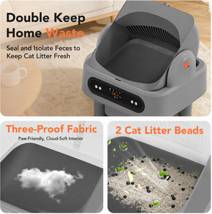 Bac à litière intelligent à ouverture supérieure et auto-nettoyant 12L avec contrôle via application Tuya, capteur de poids radar, toilette automatique <span class=keywords><strong>pour</strong></span> <span class=keywords><strong>chats</strong></span> de grande taille - Product Image 5