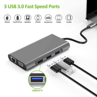 Estación de acoplamiento para ordenador portátil 10 en 1, 2 monitores, Adaptador tipo C para Macbook y Windows