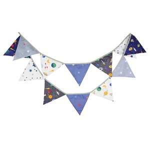 <span class=keywords><strong>Guirlande</strong></span> de fanions triangulaires, drapeaux en tissu de coton pour mariage, fête prénatale, décorations extérieures et intérieures - Product Image 1
