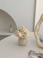 Set Vas Keramik Minimalis Mini untuk Dekorasi Bunga Daisy Kering Buatan