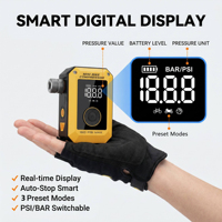 Compresseur d'air électrique portable intelligent 150 PSI pour vélo, moteur sans balais, gonfleur de pneus LCD Type-C Presta Schrader pour vélos et ballons