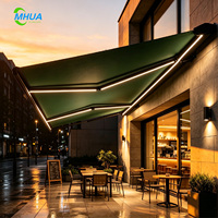 Auvent rétractable motorisé à cassette complète, imperméable, pour extérieur, protection contre le soleil et la pluie, pour jardin, villa, commerce