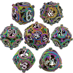 Feeron – Nouvel ensemble de dés en alliage de zinc 7 pièces, couleur personnalisée, 20 mm, pour jeux de rôle D&D, fantastiques et science-fiction, emballage OPP - Product Image 6