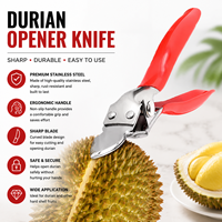Durian Opener Peel Breaking Fruit Opening Tool Handmatige roestvrijstalen messen Metalen clip voor huishoudelijke keukengerei
