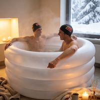 Baignoire gonflable ronde pour adultes, autoportante, avec pompe à air électrique, en PVC, pour bain de glace