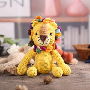 Bán buôn Amigurumi nhồi bông Crochet 100% bông sư tử búp bê handmade cảm giác động vật đồ chơi đồ trang trí quà tặng sáng tạo bàn trang trí - Product Image 6