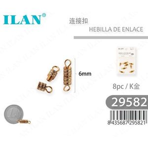 Connettore per Gioielli Ilan con Fibbia a Maglia Dorata 6mm in Oro K, Confezione da 8 Pezzi - Product Image 1