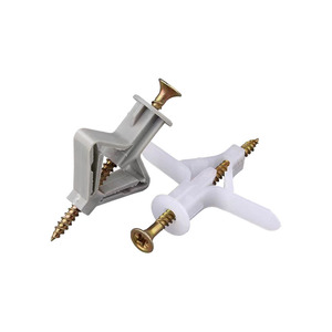 Gypsum Board Plastic Expansion Screw M8 Butterfly Nylon Anchor 12mm Cap Diameter Coarse Thread Construction Industry Use - Product Image 1