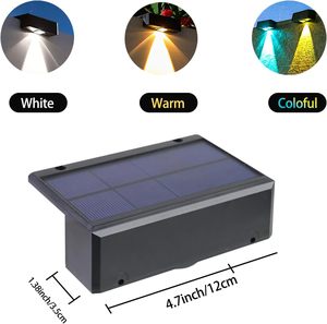 Warm White Exterior Wall Mounted Ip65 Waterproof Garden Led Outdoor <b>Solar</b> Wall Fence Light - Product Image 5