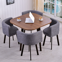 Muebles para el hogar extensible ahorro de espacio de 4 plazas cuadrado sillas de mesa pequeña restaurante MDF juego de mesa de comedor