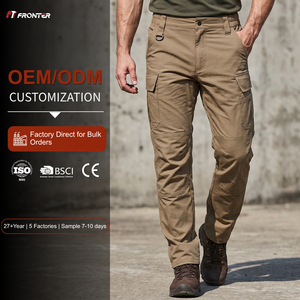 Tactical Cargo Pants <strong>Men</strong> Stretch Ripstop Water Resistant <strong>Elastic</strong> <strong>Waist</strong> Multi Pocket Outdoor Work <strong>Trousers</strong> Factory OEM - Product Image 1