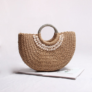 Borsa Tote <span class=keywords><strong>in</strong></span> <span class=keywords><strong>Paglia</strong></span> <span class=keywords><strong>da</strong></span> Donna Estate 2026, Chiusura Aperta, Tessuta a Mano <span class=keywords><strong>in</strong></span> Rattan Marino, Forma a Mezzaluna, Fodera <span class=keywords><strong>in</strong></span> Tela, Tracolla Singola, Capacità 3L+ - Product Image 1