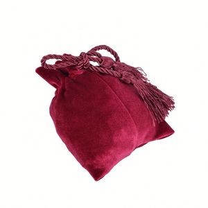 Pochettes à bijoux en velours gris 10x15cm (4x6 pouces) avec cordon de serrage, petits sacs cadeaux en velours pour bagues, bracelets, boucles d'oreilles, cosmétiques - Product Image 3