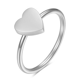 Smooth Heart <b>Ring</b> 7mm Steel Gold Unisex Jewelry Gift <b>Plain</b> Geometric Shape - Product Image 5