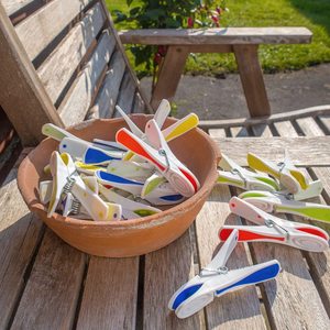 Pinces à linge multifonctionnelles robustes Flair <span class=keywords><strong>pour</strong></span> sécher les vêtements, pinces à linge en métal, clips en plastique <span class=keywords><strong>pour</strong></span> salon, chambre, cuisine, sac - Product Image 2
