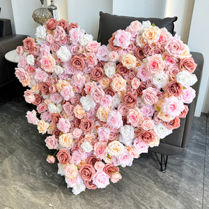 Parete di <span class=keywords><strong>rosa</strong></span> di seta a forma di cuore parete di fiori amore cuore sfondo finto per <span class=keywords><strong>la</strong></span> festa di nozze, asilo nido, camera bambina, casa - Product Image 2