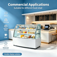 Vitrine Réfrigérée Professionnelle Élégante à Température Unique avec Verre Courbé pour Pâtisseries, Boulangeries et Desserts