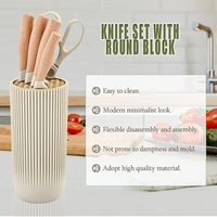 Ensemble de couteaux de cuisine professionnels 6 pièces en acier inoxydable multifonctionnel de qualité supérieure haute vente PP coupe la viande à trancher
