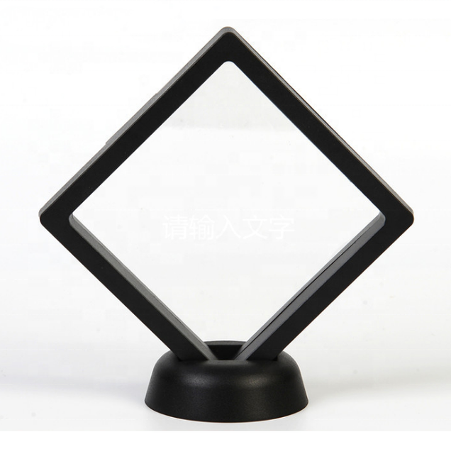 Black Clear TPU Film 3D Floating Golden Coin Necklace Bracelet Jewelry Display Box Frame Storage Case
