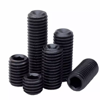 Vis sans tête à six pans creux M2 M2.5 M3 M4 M5 M6 M8 DIN916, grade 12.9, oxyde noir, avec pointe conique