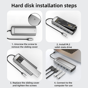 SSD HUB 6 trong 1 USB C HUB Type-C để PD HD-MI USB3.0 USB2.0 * 2 SSD Hộp ổ cứng thỏa thuận duy nhất - Product Image 5