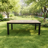 Table de jardin rectangulaire pliable en HDPE, imperméable, durable, sans entretien, idéale pour l'extérieur et l'utilisation en milieu hospitalier