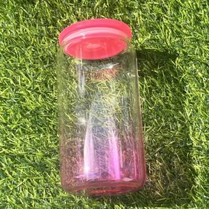 2023 tin tức thăng hoa 16oz rõ ràng chai thủy tinh <span class=keywords><strong>Libby</strong></span> lọ thủy tinh với màu nhựa nắp và rơm Ombre Tumbler cho in ấn nóng - Product Image 5