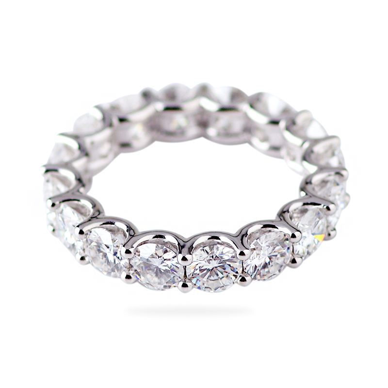 U крапановая закрепка 4 мм Чистый бесцветный белый DEF Круглой бриллиантовой синтетический бриллиант обручальное кольцо для свадьбы