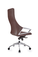 Fauteuil de bureau de direction moderne en cuir marron de luxe, réglable, pivotant, à dossier haut, avec roulettes, pour chambre, bureau à domicile, salon