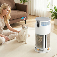 Purificateur d'air pour animaux domestiques, 3 vitesses de ventilation, indicateur PM2.5 à 4 couleurs, capture les poils de chat en suspension, griffoir en sisal intégré