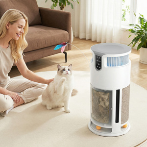Purificateur d'<span class=keywords><strong>air</strong></span> pour animaux domestiques, 3 vitesses de ventilation, indicateur PM2.5 à 4 couleurs, capture les poils de chat en suspension, griffoir en sisal intégré - Product Image 3