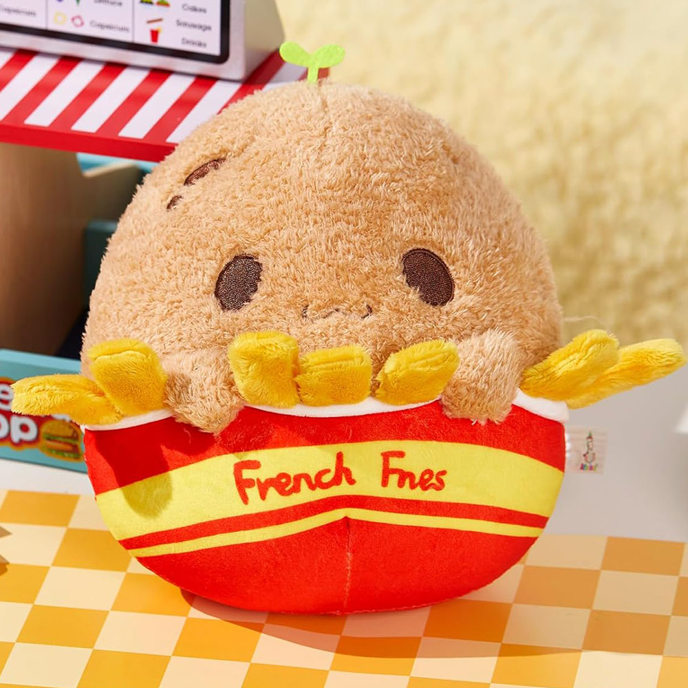 Almohada De Peluche De Patatas Fritas - Cojín Suave De 50 Cm Con 5 Patatas Extraíbles, Juguete Decorativo De Dibujos Animados Para Sofá, Cama Y Regalos Originales