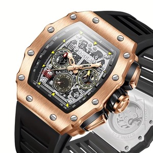 Drioshipping WatchNew Custom Logo <b>Automatic</b> Tourbillon Waterproof Mechanical Watches Glass Alloy Steel <b>Chronograph</b> - Product Image 5