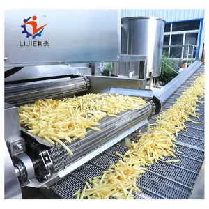 Industry Full Automatic Frozen French Fries Production Line/cassava Potato Crisp Production Line Fryer Customization Vegetables