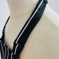 Tablier de cuisine en coton et polyester à rayures noires/blanches, tendance, avec poches pour hommes et femmes