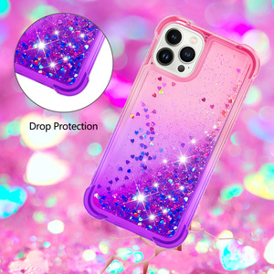 Funda con purpurina para <span class=keywords><strong>iPhone</strong></span> 15 Pro Max para mujer Liquid Bling Sparkle Luxury Flowing Floating Shining Quicksand Cover para <span class=keywords><strong>iPhone</strong></span> 15 - Product Image 3