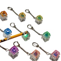 Acrylic Fish Decompression Glowing UV Printed Square Mechanical Keyboard Key Toy Button Electronic Mini Key Cap Small Pendant