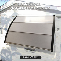 Auvent moderne en polycarbonate à double jointure en aluminium, facile à installer, résistant aux intempéries, emballage compact pour livraison