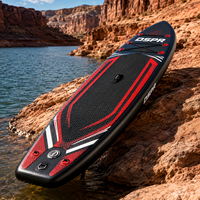 Planche de paddle gonflable portable en DWF avec double rangement à bungee pour la navigation sur lac, océan et rivière