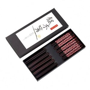 Regalos Empresariales, 5 Pares de Palillos de Madera Natural Reutilizables y Ecológicos Estilo Japandi, Vajilla para Sushi y Fideos - Product Image 6