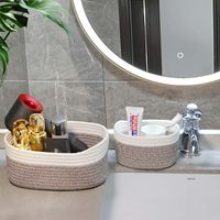 Ensemble de 2 paniers en corde de coton pour organiser la maison, la chambre à coucher, ranger les sous-vêtements, fabriqué en Chine par Yujunbao