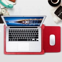 Porte-documents en cuir rouge pour pochette d'ordinateur portable Mackbook Pro 13 pouces