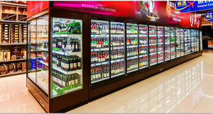 Réfrigérateur de supermarché à portes vitrées, 3,8 mètres, 6 portes, à température unique, refroidissement par air, multi-étagères, avec affichage numérique - Product Image 3