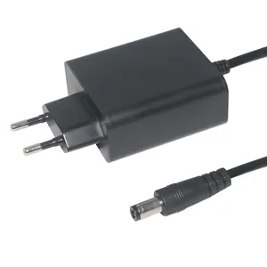 Adaptador de tomada kc para fonte de energia, adaptador de tomada padrão europeu 5v 6v 9v 12v 15v 19v 24v 1a 2a 3a 4a 5a ac dc