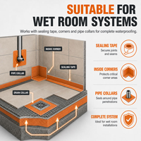 Rouleau de sous-couche imperméable ANTI 3,3 pi x 98,5 pi en tissu PE pour carrelage de grande surface, sol, mur de douche, couverture de 323 pi²