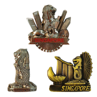 Aimant de réfrigérateur en métal de Singapour, souvenir touristique du Merlion, décoration de la maison, cadeau