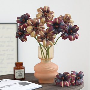 Flores Artificiales de Tulipán EVA de Cara Abierta, Color Rosa, Alta Simulación, Decoración para Bodas y Hogar - Product Image 3